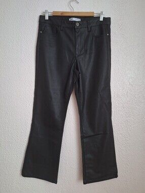 Zara Women’s Black Faux Leather Jeans